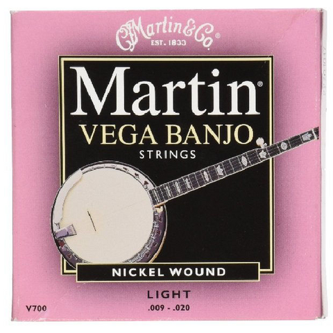 Martin & Co. Vega Banjo Strings - Nickel Wound - 5-String Light .009-.020 (1 Pack)