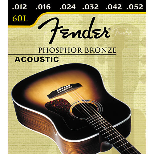 Fender 60L - Phosphor Bronze Acoustic Guitar Strings - 12-52 - Light Gauge (1 Pack)