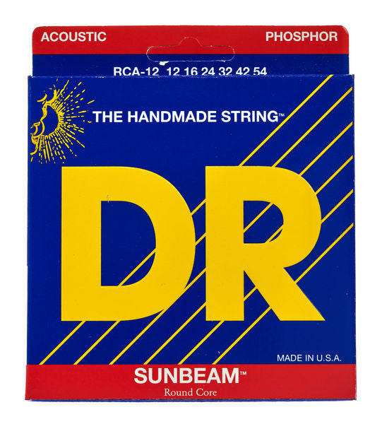 DR Strings - RCA-12 Phosphor Bronze - Sunbeam Round Core - 6-String Acoustic Guitar Strings 12-54 (1 Pack)