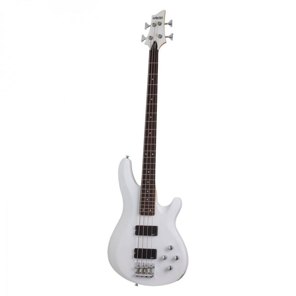 Schecter C-4 Deluxe Bass Guitar - 4-String Active Bass - Satin White Finish