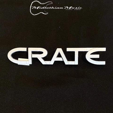 Crate Amps Logo w/5 Pegs On Back - Brushed Metal Finish