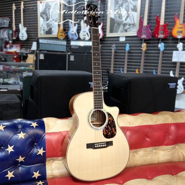 Larrivee OMV-05 - Palm Tree Custom Inlay - w/Anthem Pickup - Natural Gloss Finish w/Case (136873)