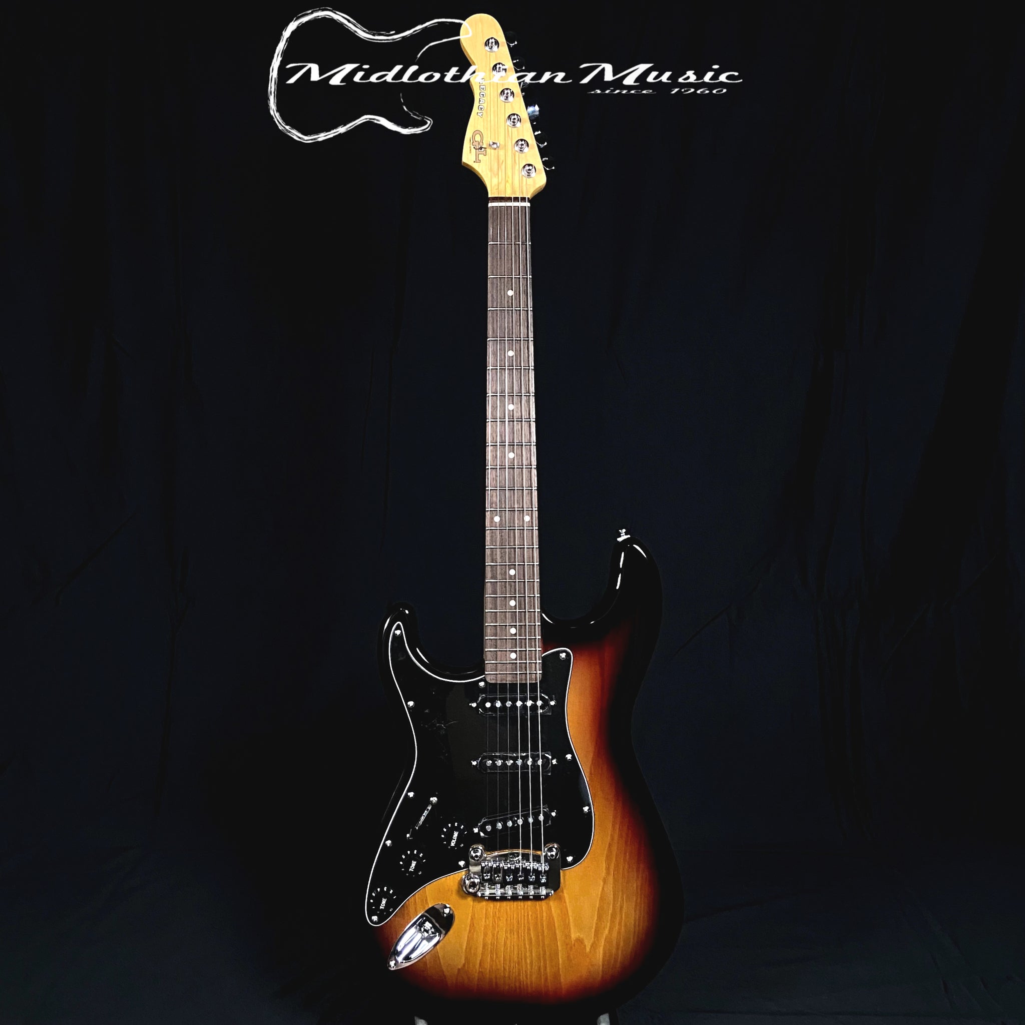 G&L Tribute Legacy - Left-Handed Electric Guitar - 3-Tone Sunburst Gloss Finish