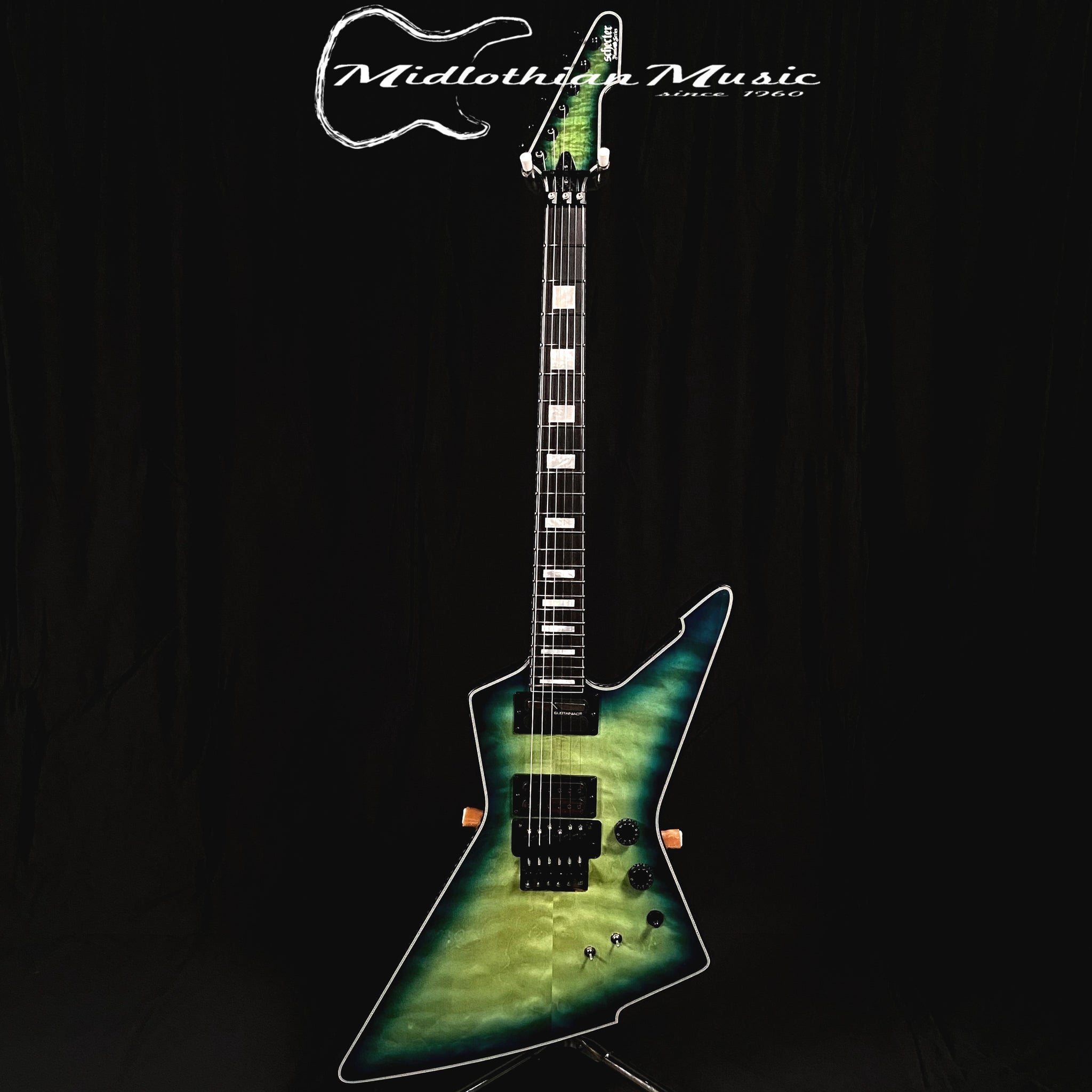 Schecter E-1 FR S (Floyd Rose + Sustaniac Pickup) Special Edition - Green Burst Finish