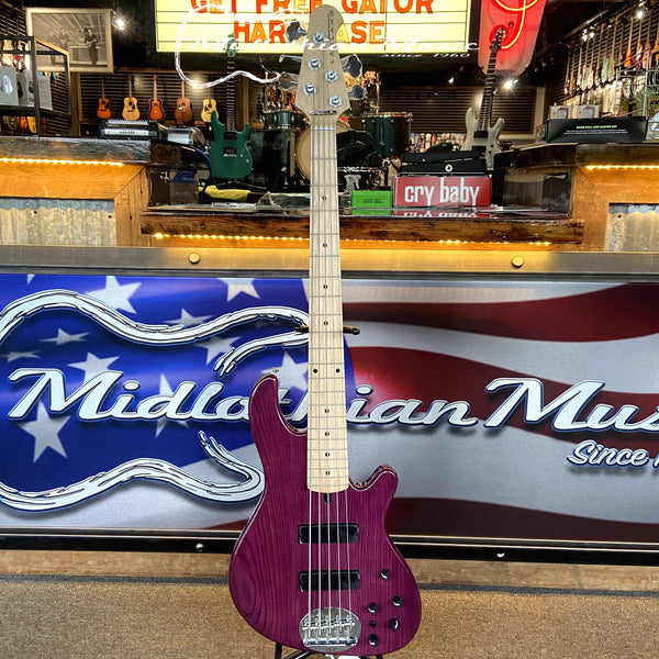 Lakland Skyline 55-OS - 5-String Bass - Transparent Purple Finish