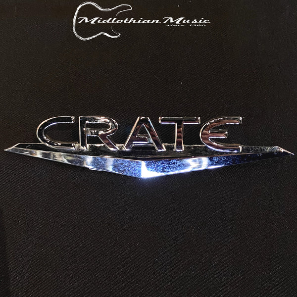 Crate Amps Logo w/3 Pegs On Back - Chrome Finish