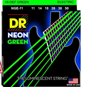 DR - NGE-11 - 6-String Electric Guitar Strings - Hi-Def Green Neon (1 Pack)