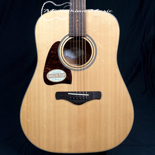 Ibanez - AW400LNT Artwood - Solid Top Dreadnought Left-Handed Acoustic Guitar - Natural Gloss Finish