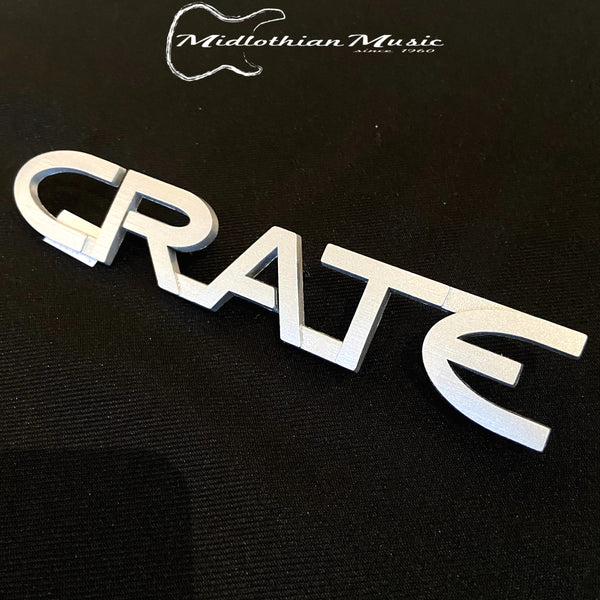 Crate Amps Logo w/5 Pegs On Back - Brushed Metal Finish