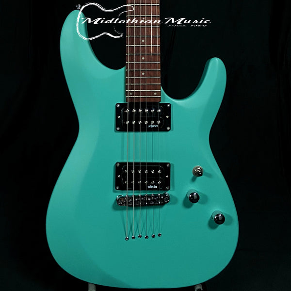 Schecter C-6 Deluxe - 6-String Right Handed Electric Guitar - Satin Aqua Finish