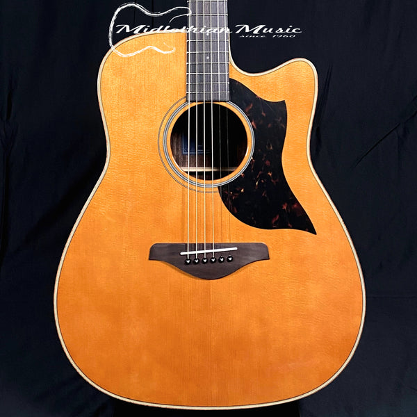 Yamaha A1R Dreadnought Cutaway Acoustic-Electric Guitar - Vintage Natural Finish