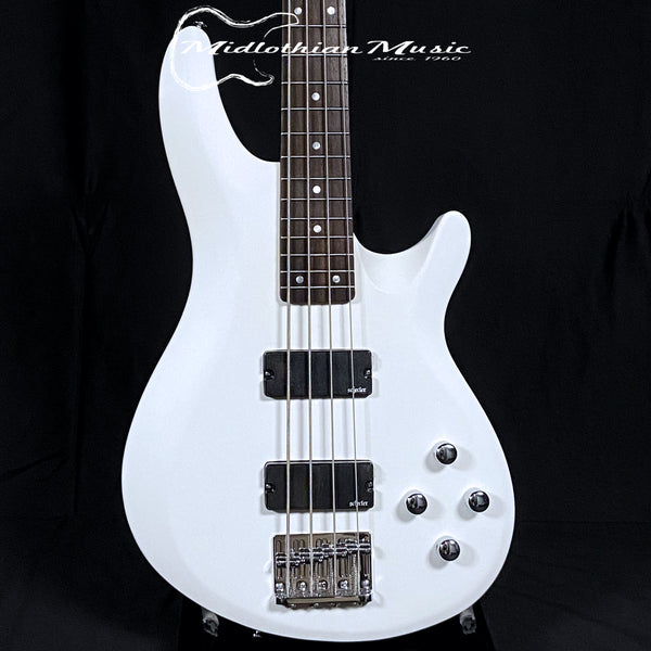 Schecter C-4 Deluxe Bass Guitar - 4-String Active Bass - Satin White Finish