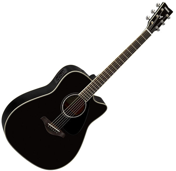 Yamaha FGX830C - Acoustic/Electric Dreadnought Cutaway Guitar - Black Gloss Finish