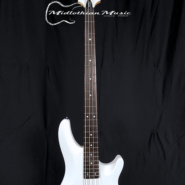 Schecter C-4 Deluxe Bass Guitar - 4-String Active Bass - Satin White Finish