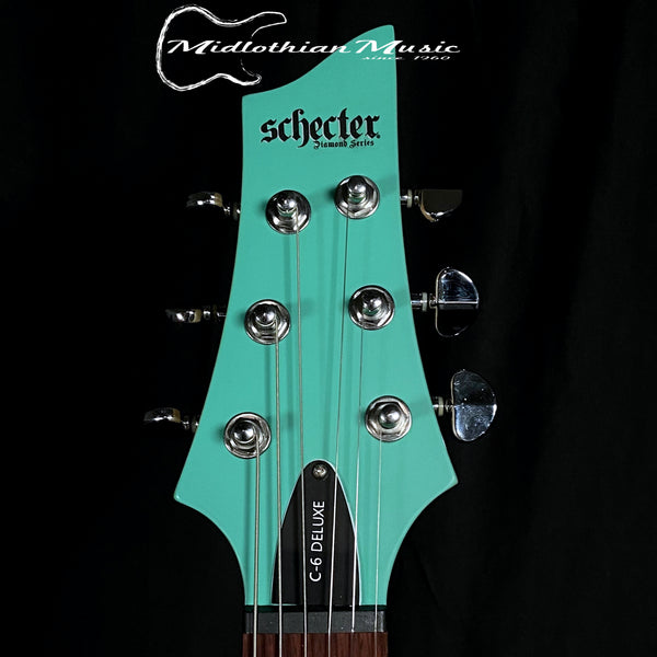 Schecter C-6 Deluxe - 6-String Right Handed Electric Guitar - Satin Aqua Finish