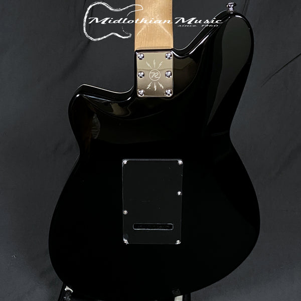 Reverend Jetstream 390 - Solidbody Electric Guitar - Midnight Black Gloss Finish w/Gold Pickguard