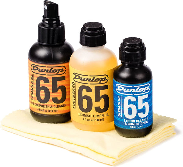 Dunlop System 65 Guitar Tech Kit - Polish & Cleaner, Conditioner, Fretboard Oil #6504