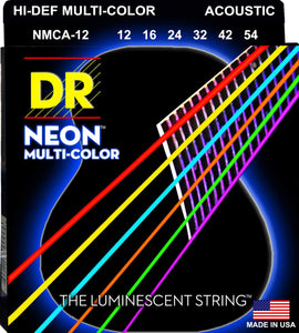 DR - NMCA-12 - 6-String Acoustic Guitar Strings - Hi-Def Multi-Color Neon (1 Pack)