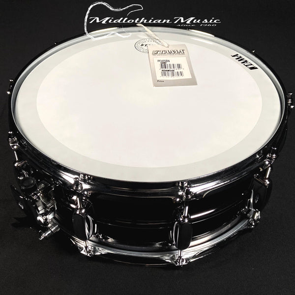 Tama Snare Drum Outfit & Accessories w/Travel Bag & Wheels - PF455BN - 14" x 5.5" - Black Chrome Finish - New Old Stock! Discounted!