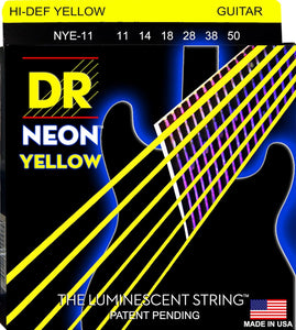 DR - NYE-11 - 6-String Electric Guitar Strings - Hi-Def Yellow Neon (1 Pack)