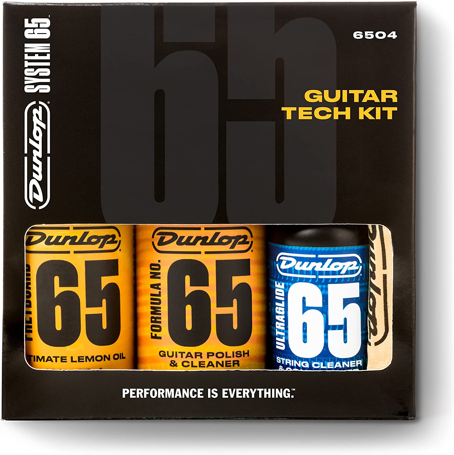 Dunlop System 65 Guitar Tech Kit - Polish & Cleaner, Conditioner, Fretboard Oil #6504