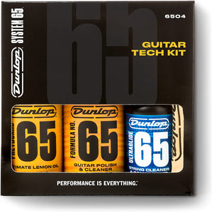 Dunlop System 65 Guitar Tech Kit - Polish & Cleaner, Conditioner, Fretboard Oil #6504