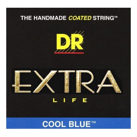 DR - Extra Life Cool Blue (Blue Color) - 6-String Electric Guitar Strings (CBE-9) (1 Pack)