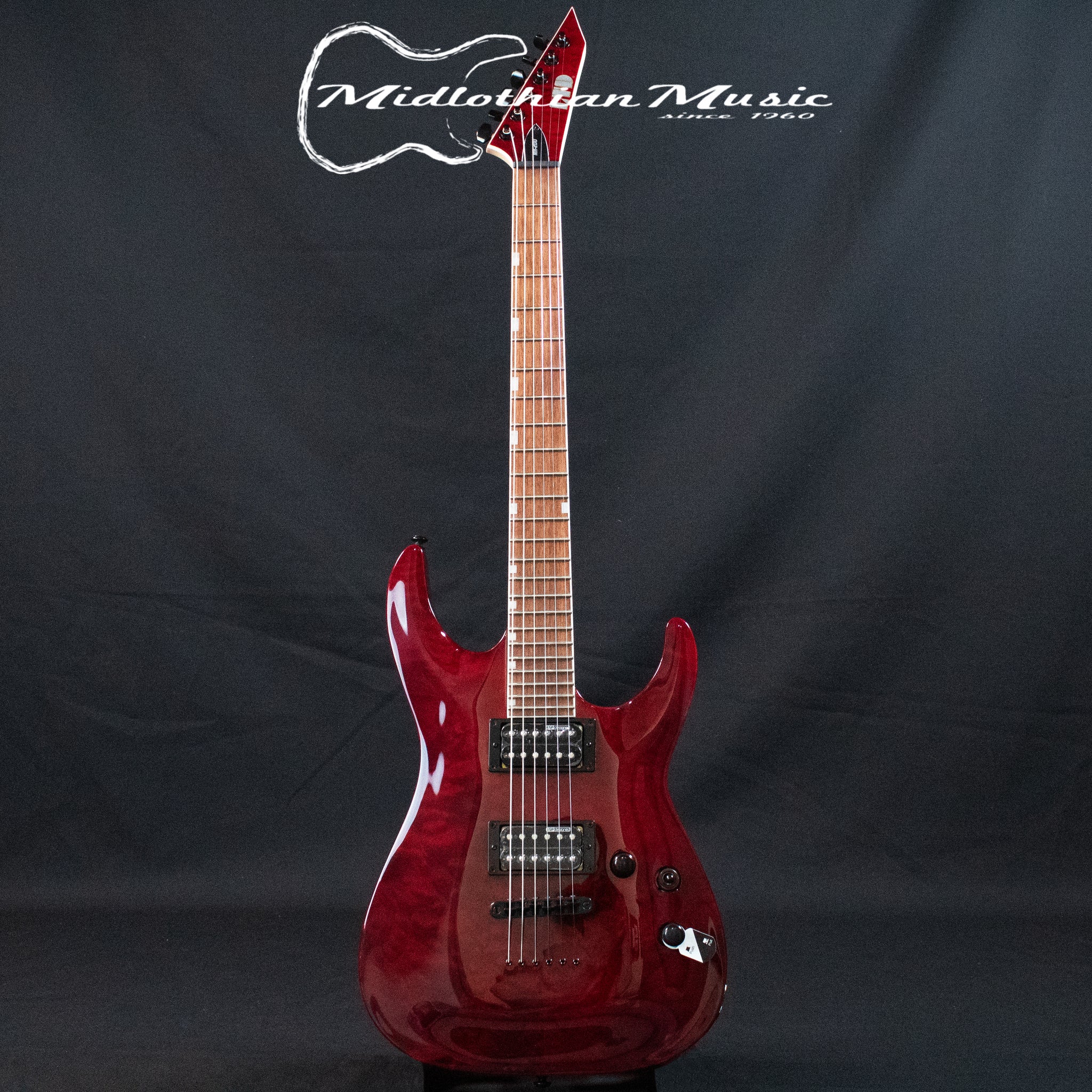 ESP LTD MH-200 QM NT - Transparent Black Cherry Gloss Finish