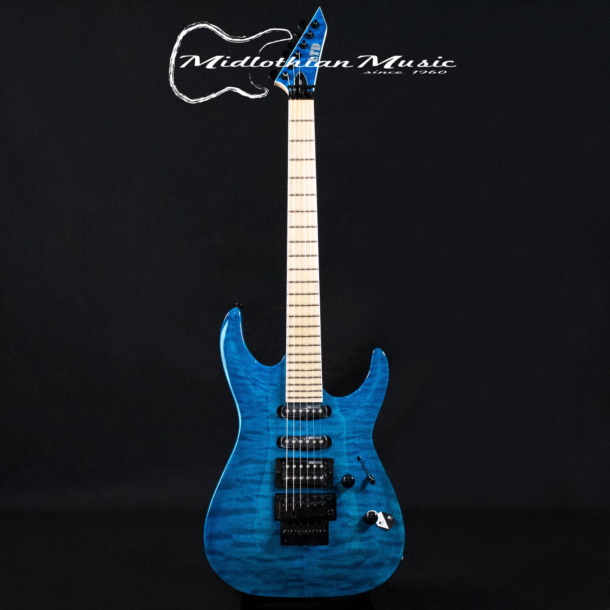 ESP LTD MH-203QM - See Through Blue Gloss Finish