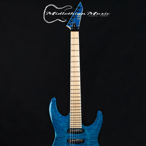 ESP LTD MH-203QM - See Through Blue Gloss Finish