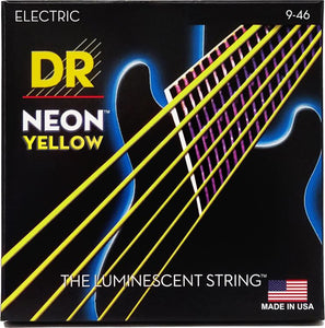 DR - NYE-9|46 - 6-String Electric Guitar Strings - Hi-Def Yellow Neon (1 Pack)