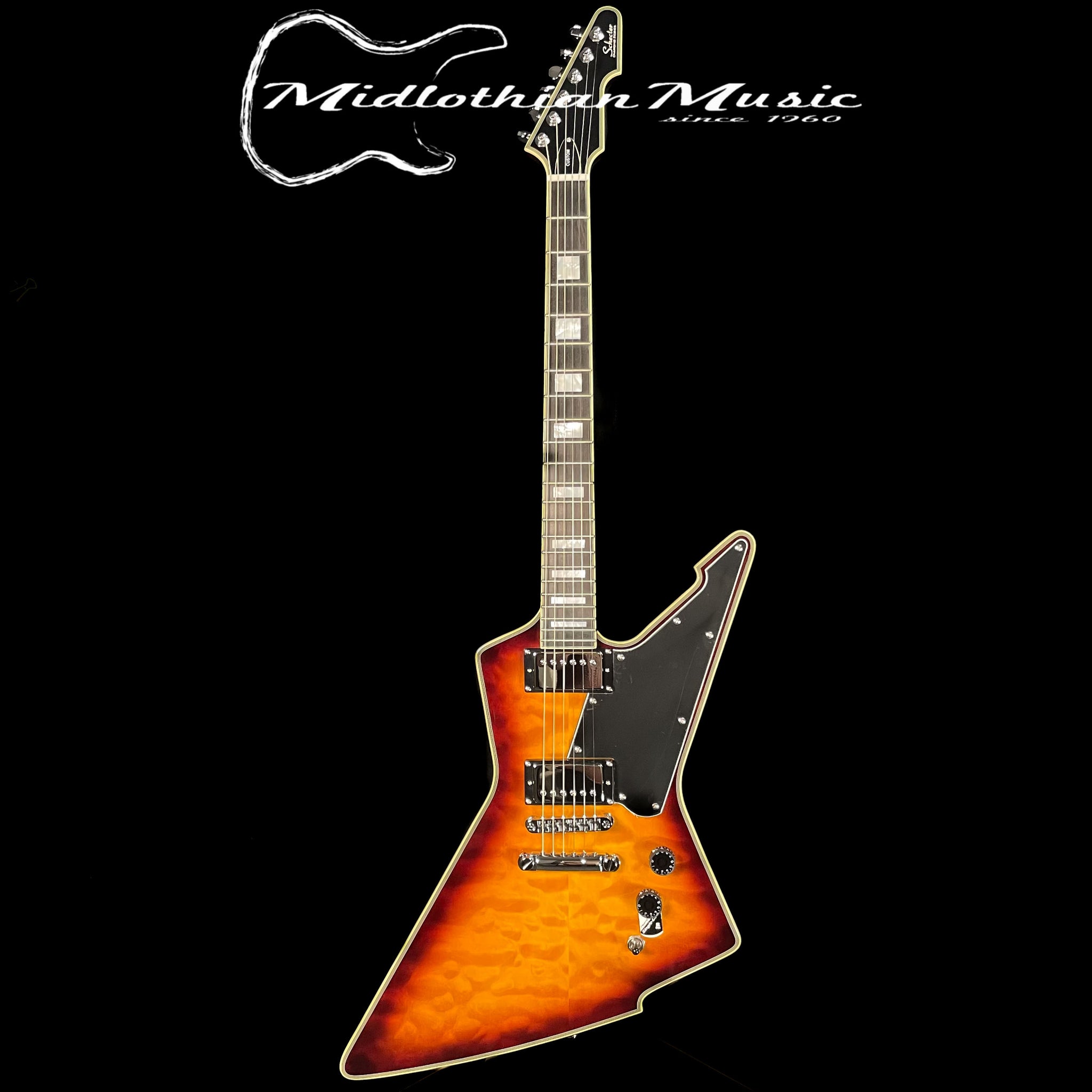 Schecter E-1 Custom Special Edition Electric Guitar - Vintage Sunburst Gloss Finish