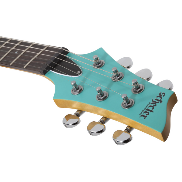 Schecter C-6 Deluxe - 6-String Right Handed Electric Guitar - Satin Aqua Finish