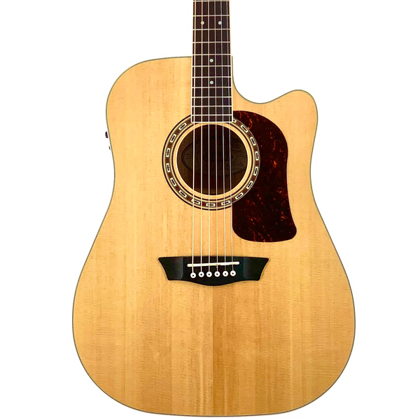 Washburn HD10SCE-0 - Heritage Series - Dreadnought 6-String - Acoustic-Electric Guitar - Natural Gloss