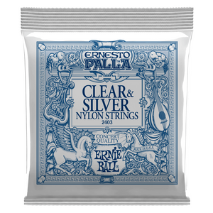 Ernie Ball 2403 Ernesto Palla - Clear & Silver Nylon Classical Guitar Strings - Medium Tension (1 Pack)