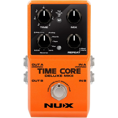 NUX Time Core Deluxe MKII Delay Effect Pedal - 7 Types Of Delay, 40 Seconds Stereo Phrase Looper & More!