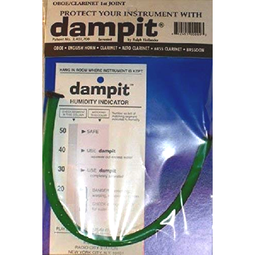 Dampit - Oboe/Clarinet 1st Joint Humidifier w/Instructions & Humidity Chart - Green Finish