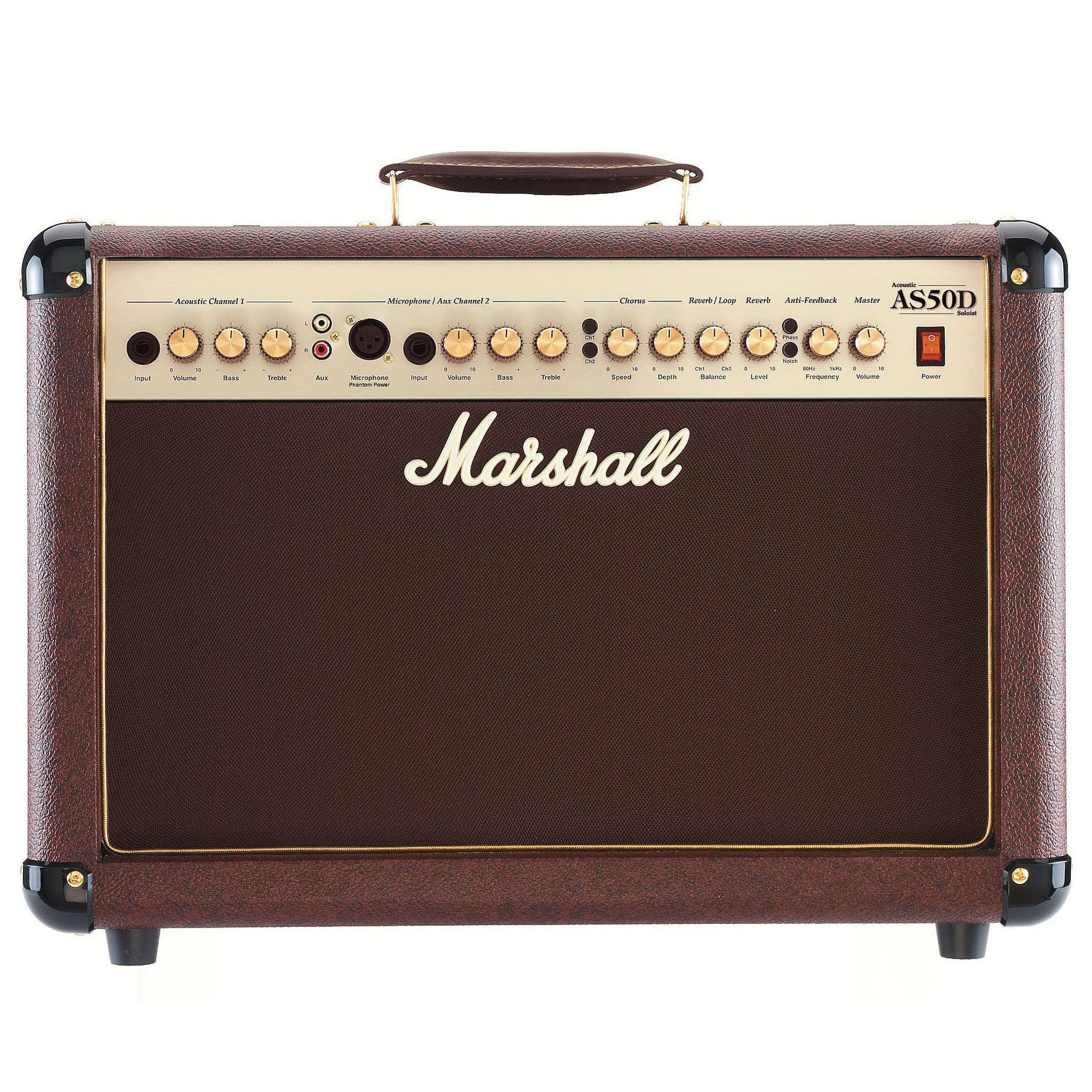 Marshall AS50D 50-Watt 2x8" - 2-Channel Acoustic Combo Guitar Amplifier - Brown - PRE-ORDER