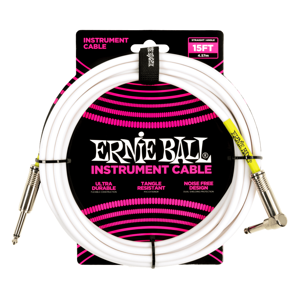 Ernie Ball - Classic Instrument Cable Straight/Straight - 15FT (PO6400) - White Finish