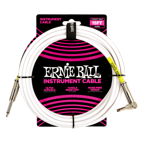 Ernie Ball - Classic Instrument Cable Straight/Straight - 15FT (PO6400) - White Finish