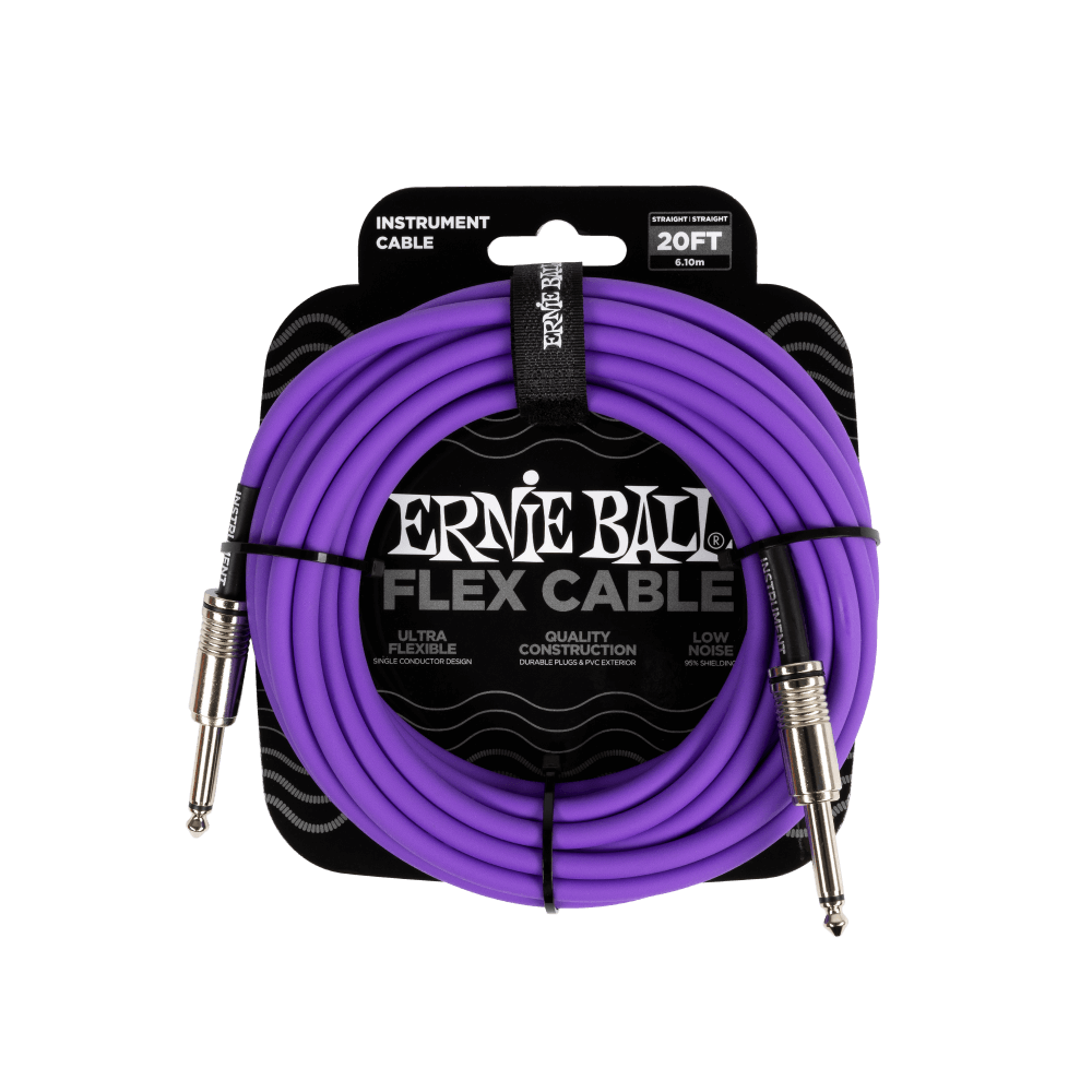 Ernie Ball 20FT - Flex Instrument Cable Straight/Straight (PO6420) - Purple Finish