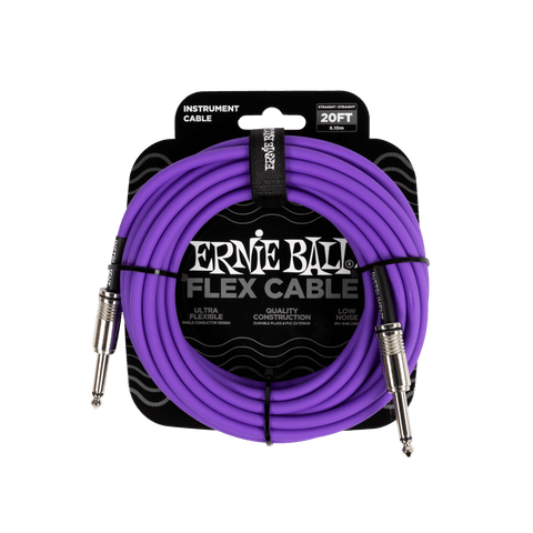 Ernie Ball 20FT - Flex Instrument Cable Straight/Straight (PO6420) - Purple Finish