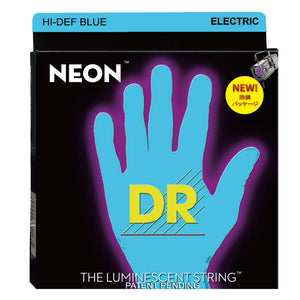 DR -NBE-10 - 6-String Electric Guitar Strings - Hi-Def Blue Neon (1 Pack)