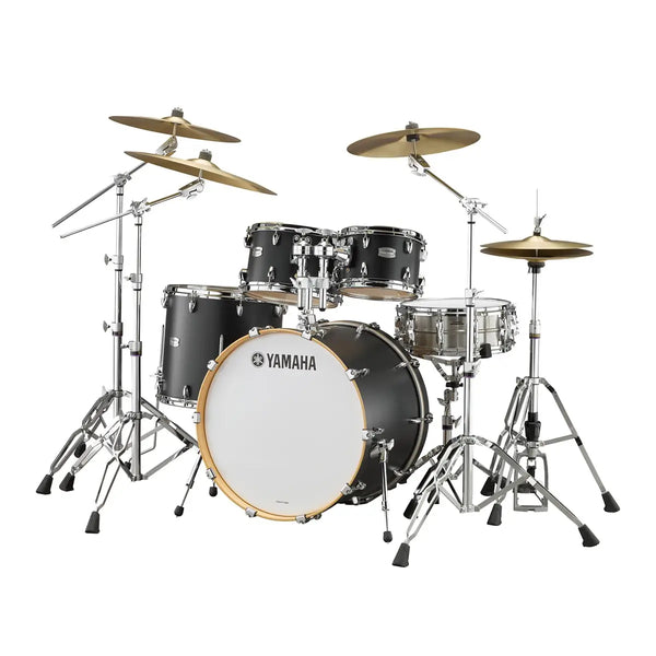 Yamaha Tour Custom - Maple 4-Piece Shell Pack w/22" Bass Drum - Licorice Satin Black Finish