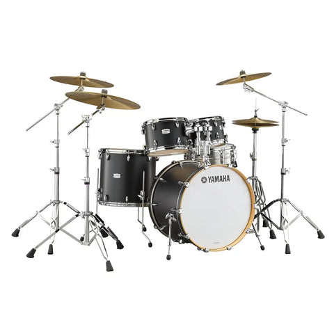 Yamaha Tour Custom - Maple 4-Piece Shell Pack w/22" Bass Drum - Licorice Satin Black Finish