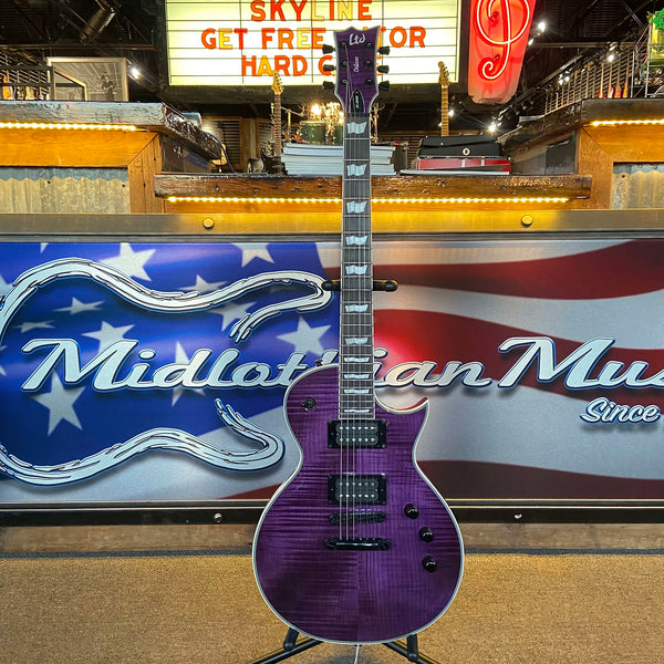 ESP LTD EC-1000 Electric Guitar - See Through Purple Gloss Finish (Open Box/Demo Model)