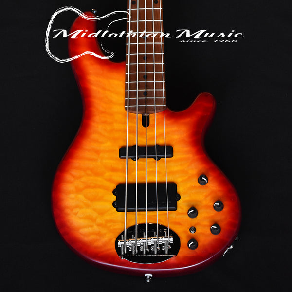 Lakland Skyline 55-02 Deluxe 5-String Bass - Quilted Satin Cherry Sunburst (210911305)