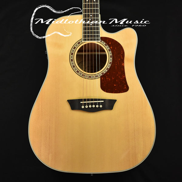 Washburn HD10SCE-0 - Heritage Series - Dreadnought 6-String - Acoustic-Electric Guitar - Natural Gloss