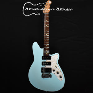 Reverend Six Gun HPP Electric Guitar - Chronic Blue Gloss Finish w/Rosewood Fretboard & Black Pickup Covers