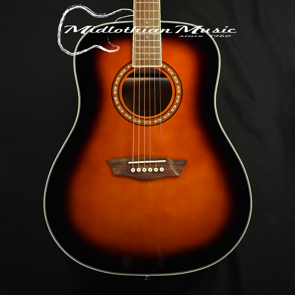 Washburn WD7SATB-A - 6-String Acoustic Guitar - Tobacco Sunburst Gloss Finish